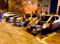 حيفا حريق في اربع سيارات في شارع ב' בנובמבר
