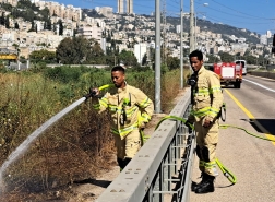حيفا - إندلاع حريق في منطقة اشواك ادت الى تشويشات في عمل المتروبوليت