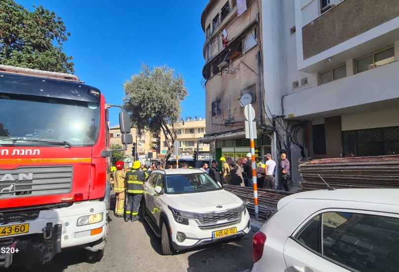 حيفا : إندلاع حريق في مبنى سكني